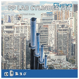 Cylindre de laboratoire gradué en plastique PP, échelle double face, résistance aux hautes températures, ensemble de tubes de mesure chimiques - Product Image 2