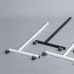 88cm Americana l-hình dạng kim loại mạ Crôm Có thể điều chỉnh chiều cao treo tường quần áo <span class=keywords><strong>Rack</strong></span> hiển thị slatwall móc cho trong nhà/ngoài trời sử dụng - Product Image 6