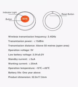 Nuevo Botón de Emergencia SOS Mini Inteligente Tuya con Wi-Fi, Tipo-C, Sistema de Seguridad para el Hogar, Botón de Pánico - Product Image 4