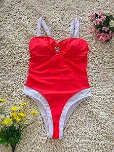 Women's Red Cut Out Swimsuit one piece swimsuit women plus size with women one piece swim suit bathing suits for women custom - Product Image 5