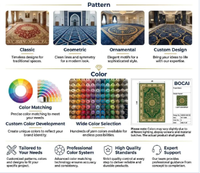 Dalles de moquette en polypropylène, tuftées, fabriquées à la machine, lavables, antidérapantes, réversibles, personnalisables, multicolores, couleur unie, pour mosquée