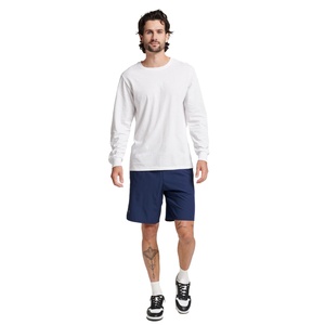 White <b>Long</b> Sleeve Crewneck Pullover T-Shirt Casual Fashion with OEM Logo Knitted Fabric Collared Neck T-Shirt Wear - Product Image 4