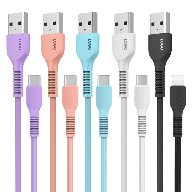 Miccell Wholesale  Micro USB 2.4A Fast Charging Type-C 1M PVC  Data Cable Phone Cables for xiaomi & Computer &Laptop