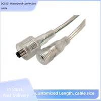 Connecteur de prise d'alimentation DC 5,5 mm 2 broches avec conducteur en cuivre et isolation en PVC, tension nominale 12 V pour la surveillance CCTV en extérieur