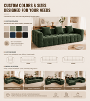 Canapé modulaire à bulles avec support OEM/ODM, canapé en tissu sur mesure, couleur personnalisable, mousse haute densité pour la maison, l'appartement et l'hôtel