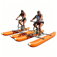 Hailebao Bateau à pédales flottant jaune pour 2 personnes, avec cadre en alliage d'aluminium et bouée gonflable, capacité de 100 à 500 kg