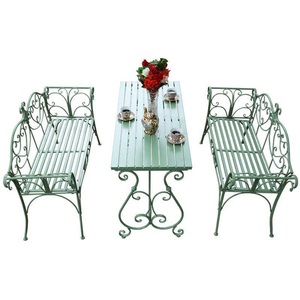 <span class=keywords><strong>Mesa</strong></span> de hierro forjado de estilo nórdico para exteriores, silla de jardín con aire abierto, <span class=keywords><strong>mesa</strong></span> de negocios de ocio - Product Image 4