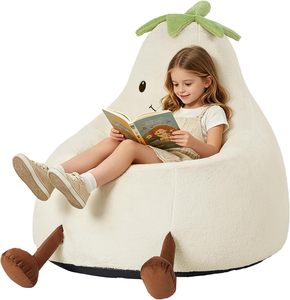 Sillón Puff de Espuma Viscoelástica - Sofá Redondo Ultra Suave de Piel Sintética de Conejo con Funda Lavable, Cómodo Sillón Relajante <span class=keywords><strong>para</strong></span> Niños y Adolescentes - Product Image 1