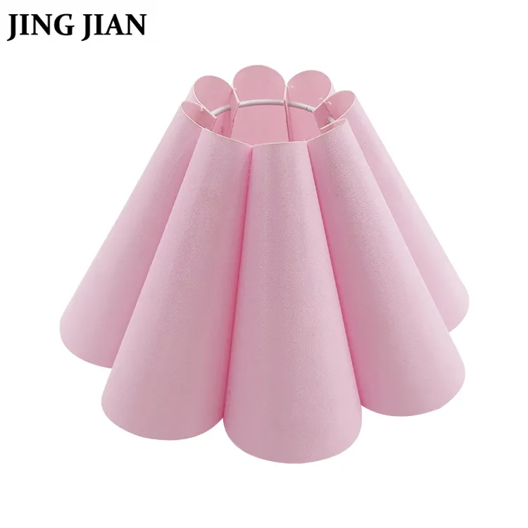 Lampada da tavolo con paralume rosa a forma di petalo lampada decorativa a prova di umidità paralume piegato in tessuto pieghettato in PVC