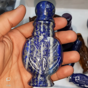 High Quality Lapis Lazuli Faceted Carved Perfume Bottles Natural <b>Gems</b> IGI Certified Healing <b>Craft</b> - Product Image 1