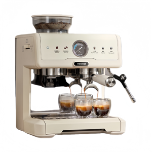 Professional Semi-Automatic Stainless Steel Multifunctional Espresso Machine - Electric with Built-in Grinder, Café-Grade - Product Image 4