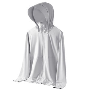 Ropa de protección solar UPF50+ para exteriores con logotipo personalizado, para hombre, de verano, anti-ultravioleta, de seda helada, fresca, con capucha, para pesca, delgada y transpirable. - Product Image 1