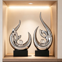 Sculpture abstraite moderne en céramique blanche, décoration d'art, ornement de table avec base pour salon, meuble TV, décoration de la maison, cadeau