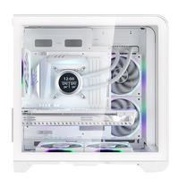 OEM double face verre Mid-Tower gaming case USB3.0 cube ventaliation trous micro pc case avec ventilateur argb