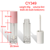 CY349 Tube de brillant à lèvres rose rond givré en gros en vrac 5ml conteneur de brillant à lèvres bouteille vide emballage cosmétique Tube en plastique