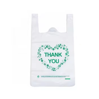 Sacs à poignée en plastique jetables personnalisés, compostables, recyclables, imperméables, pour supermarchés, emballages, shopping, type T-shirt