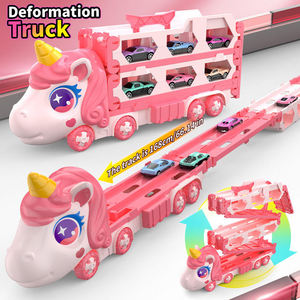 <span class=keywords><strong>Jouet</strong></span> de voiture transformable pliable pour enfants, véhicule à friction, licorne rose princesse, cheval - Product Image 2