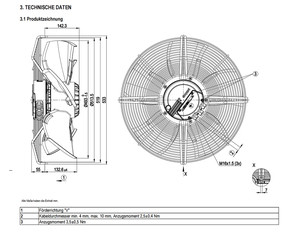Ventilateur axial EC ebm-papst S3G500-BE33-01 500 mm, haute efficacité, pour refroidissement industriel, ventilation CVC, remplacement de la unité de traitement de l'air - Product Image 2