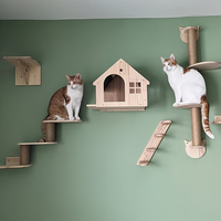 Lit pour animaux en bois massif sculpté, niche royale vintage pour chien, grotte pour chat, meubles pour chat en gros, pour petits chiens
