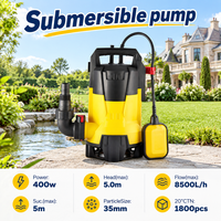 Pompe de drainage submersible pour eaux usées 400W, pompe à flotteur automatique pour eaux boueuses, idéale pour l'évacuation des eaux de jardin et de cour.