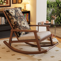 Fauteuil à bascule relaxant, fauteuil inclinable pour adultes, chaise de relaxation en bois pour balcon et salon