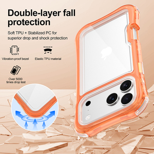 Sang Trọng 3 Trong 1 Điện Thoại Bìa Đối Với iPhone 17 16 15 14 13 12 11 Pro Mềm TPU Trong Suốt Cứng Acrylic Thiết Kế Làm Mát Trường Hợp Điện Thoại - Product Image 2
