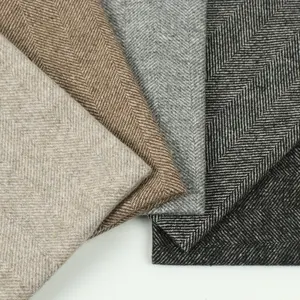 Mantel Herringbone Jepang dan Korea Selatan katun baru 35 wol 2 poliester dengan lapisan dalam 690g/M 36 11 kain tenun ringan