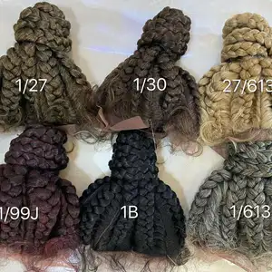 LINDAL 8 Braids विग 1/27 1B 1/99j 27/613 1/30 1/613 जहाज के लिए तैयार चोटी लट Wigs Dreadlock मोड़ लट फीता सामने Wigs