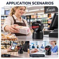 Escáner de Código de Barras Omnidireccional de Escritorio YUANAIDC, Lector de Códigos QR 1D 2D, USB con Cable, Detección Automática para Comercio Minorista y Supermercados