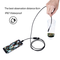 5.5mm 7mm Caméra Endoscope 1M/1.5M/2M/3.5M/5M Flexible IP67 Caméra Endoscope D'inspection Étanche pour Android 6 LED Réglable