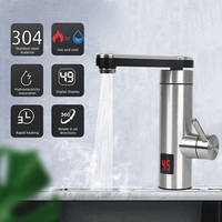 Robinet d'eau chaude/froide instantanée au design moderne, chauffe-eau électrique sans réservoir en acier inoxydable 304, 220V/110V, garantie 2 ans, pour hôtel et cuisine