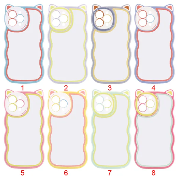 Wavy Cat Ears Cell Phone Case for iPhone Samsung Huawei