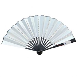 Personalized Eco-Friendly Retro LED Light-Up Bamboo Handheld <b>Folding</b> Fans for Party Wedding Bar Club - Product Image 2
