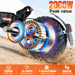 Scooter Eléctrico Todoterreno de Doble Motor, 1000W, 48V, Batería de Litio de 18Ah, Plegable, Impermeable, con Suspensión Completa - Product Image 2