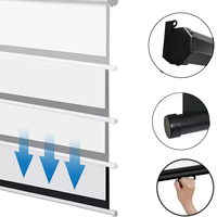 Écran de projection électrique HTP, modèle ELC 01, blanc mat, 72-150 pouces, portable, pour usage professionnel, prix direct grossiste