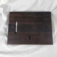 Plaque de Certificat et Trophée en Bois Personnalisée avec Cristal Noir, Plaques en Bois Massif MH-NJ0198