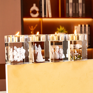 Đồ trang trí trung tâm đám cưới bằng nến tealight tùy chỉnh, quà tặng trang trí lễ rửa tội đầu tiên, thiết kế sáng tạo, giá đỡ nến pha lê - Product Image 4