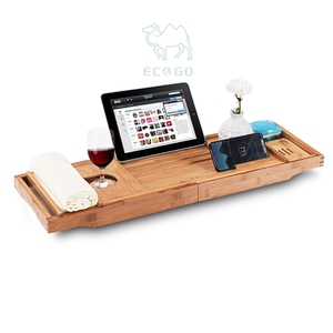 Ensemble de trois pièces en bambou plateau de baignoire extensible écologique personnalisé durable pour salle de bain - Product Image 1