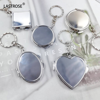 Porte-clés Cœur en Métal avec Logo Personnalisé, Cadeau Miroir de Poche de Voyage Compact en Forme de Cœur, Miroir de Maquillage Compact