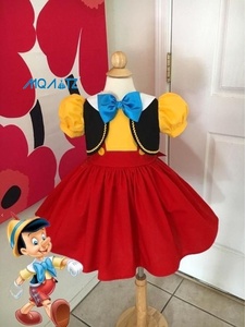 Costume da Pinocchio dal Naso Lungo per Bambini, Abito da Marionetta con Gonna Voluminosa per Spettacoli di Halloween - Product Image 5