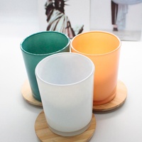 FENGJUN personnalisé crème verre bougie pot élégant mariage populaire opaque verre conteneur Posh autocollants pour noël cire de soja
