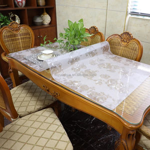 <span class=keywords><strong>Mantel</strong></span> <span class=keywords><strong>de</strong></span> PVC Transparente con Diseño Floral, Cubierta <span class=keywords><strong>de</strong></span> Plástico Transparente Tipo Cristal, Protección Impermeable y Resistente al Aceite para Mesa - Product Image 1