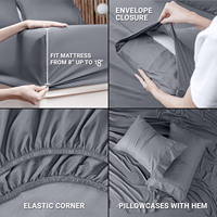 Draps de lit en bambou de haute qualité 2024, ensemble de draps en viscose, draps 100% rayonne de bambou pour lit d'hôtel