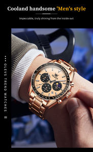 OLEVS-Montre chronographe à quartz pour homme, montre-bracelet en acier inoxydable étanche, calendrier, 3618 - Product Image 2