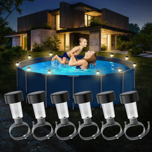 Lampe solaire <span class=keywords><strong>LED</strong></span> étanche en acier inoxydable pour <span class=keywords><strong>piscine</strong></span>, à poser au <span class=keywords><strong>sol</strong></span>, pour clôture de <span class=keywords><strong>piscine</strong></span> extérieure, accessoires décoratifs - Product Image 1