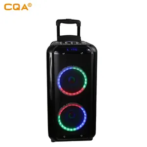 new product ideas 2019 technology karaoke machine 8"/10" wood multimedia trolley speaker with wireless charge for mobile phone