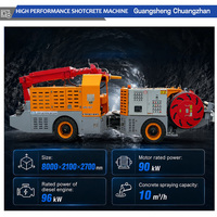 Chariot de pulvérisation hydraulique à mélange humide pour béton projeté à faible rebondissement, pour soutien de tunnels de mines souterraines de charbon