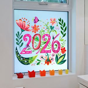 Autocollants décoratifs pour fenêtres et vitres, motifs multiples de plantes vertes et fleurs, pour le Nouvel An 2026, les magasins, les chambres et les décors de fêtes - Product Image 4