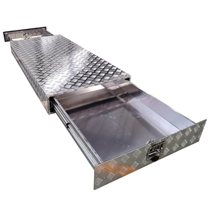 Système de tiroirs de rangement pour <span class=keywords><strong>plateau</strong></span> de camionnette en tôle d'aluminium personnalisée, double tiroirs, <span class=keywords><strong>plateau</strong></span> <span class=keywords><strong>coulissant</strong></span> pour cargaison - Product Image 4