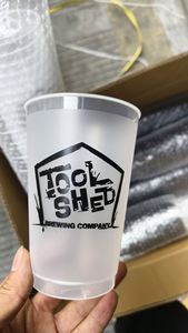 Vaso Reutilizable de PP para Estadios de 16 oz, Personalizado con Logotipo UV, Esmerilado, para Bodas y Despedidas de Soltera, MOQ Bajo - Product Image 5